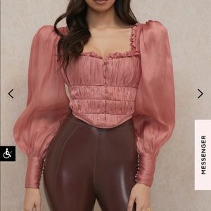 Rouge Ruched Organza Corset